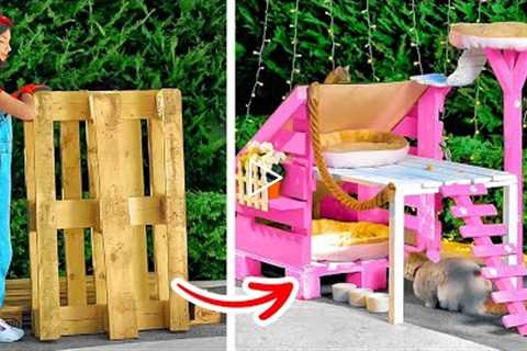 How To Make A Cute Cat House Using Pallets || Incredible DIYs For Your Backyard