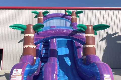 Tiki plunge water slide 18ft. Rental from About to Bounce inflatable rentals.