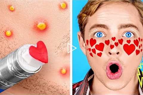 How to hide pimples?🔥 *Cool Gadgets and Hacks for School*