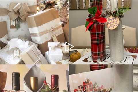 How to make gift boxes and wrapping the wine bottles for #Holiday season./DIY gift box ideas.🎁