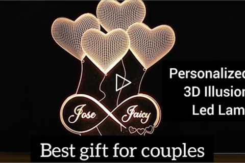 Personalized 3D Illusion Led Lamp gift for couples