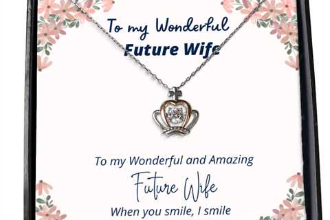 To my Future Wife, when you smile, I smile - Crown Pendant Necklace. Model