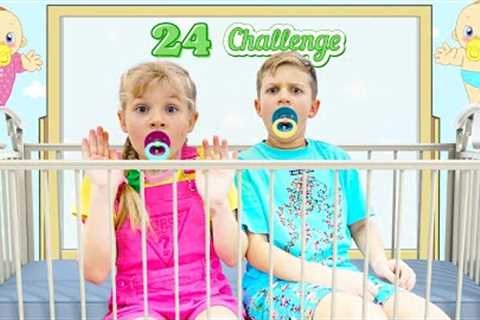 Roma and Diana 24 Hour Baby Challenge and Other Fun Challenges for Kids