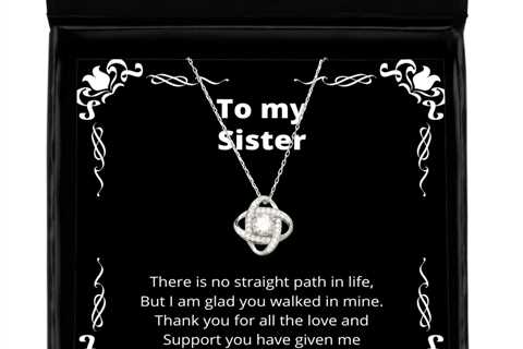 To my Sister, No straight path in life - Love Knot Silver Necklace. Model