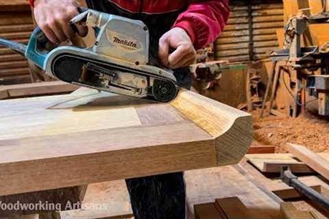 The Peak Skill Of The Young Craftsman - Making A Beautiful CNC Carved Curved Wooden Table !