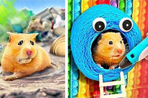 Saved Poor hamster from the TRASH CAN!💔  *DIY Hacks and Gadgets for Pets*