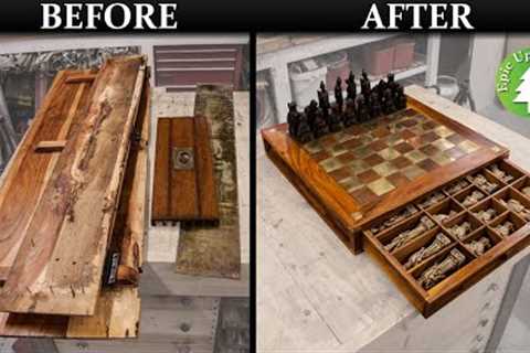 A Chessboard made from Junk Furniture and Scrap Metal