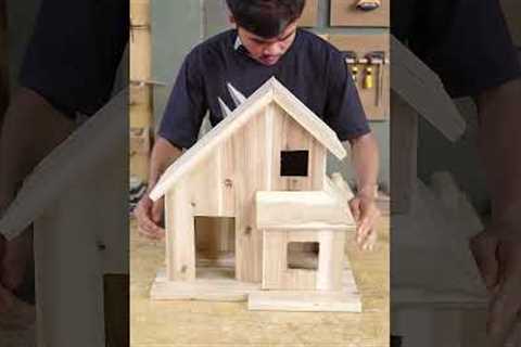 Beautiful Bird House with Feeding and Birds ate very happy #woodworking #shorts #trending